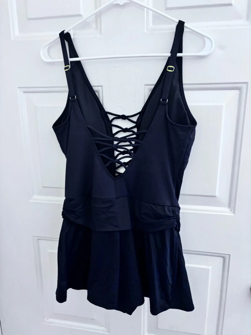 Bleu Rod Beattie Black Lace-Up V-Neck One-Piece Swimdress - Picture 2 of 8